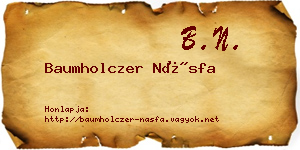 Baumholczer Násfa névjegykártya